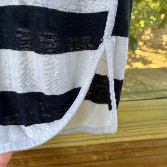 Frame Women's 100% Linen Black And White Striped Top Size XS - Picture 4 of 5